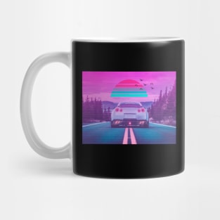 Car Retro Nissan GTR Synthwave sun Mug